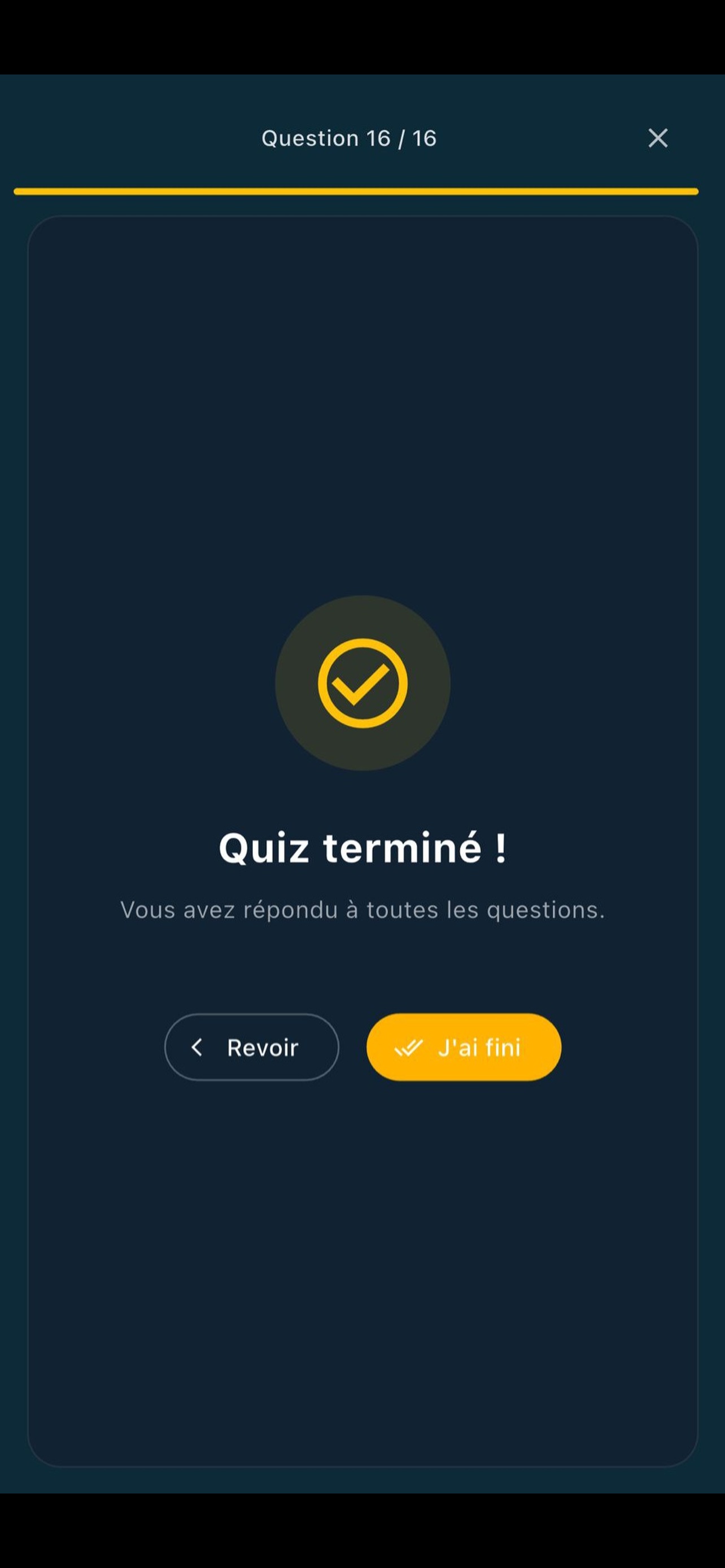 Résultats du quiz dans Helios